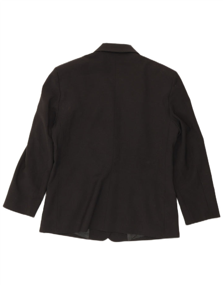 Benetton Damen 3-Knopf-Blazerjacke IT 46 Large Schwarz Polyester