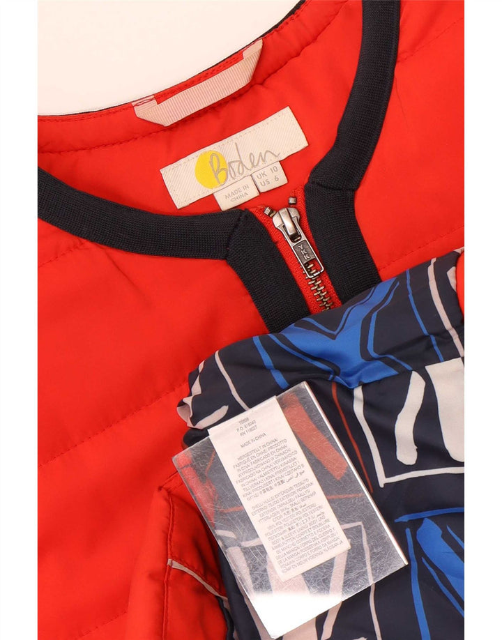 Boden Damen-Übergröße, wattierte Jacke, UK 10, Größe S, Rot, Colourblock-Polyester