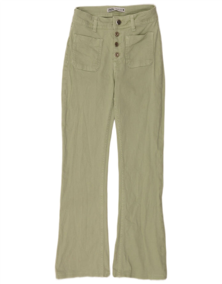 Zara Damen Schlagjeans EU 36 XS W26 L28 Grün