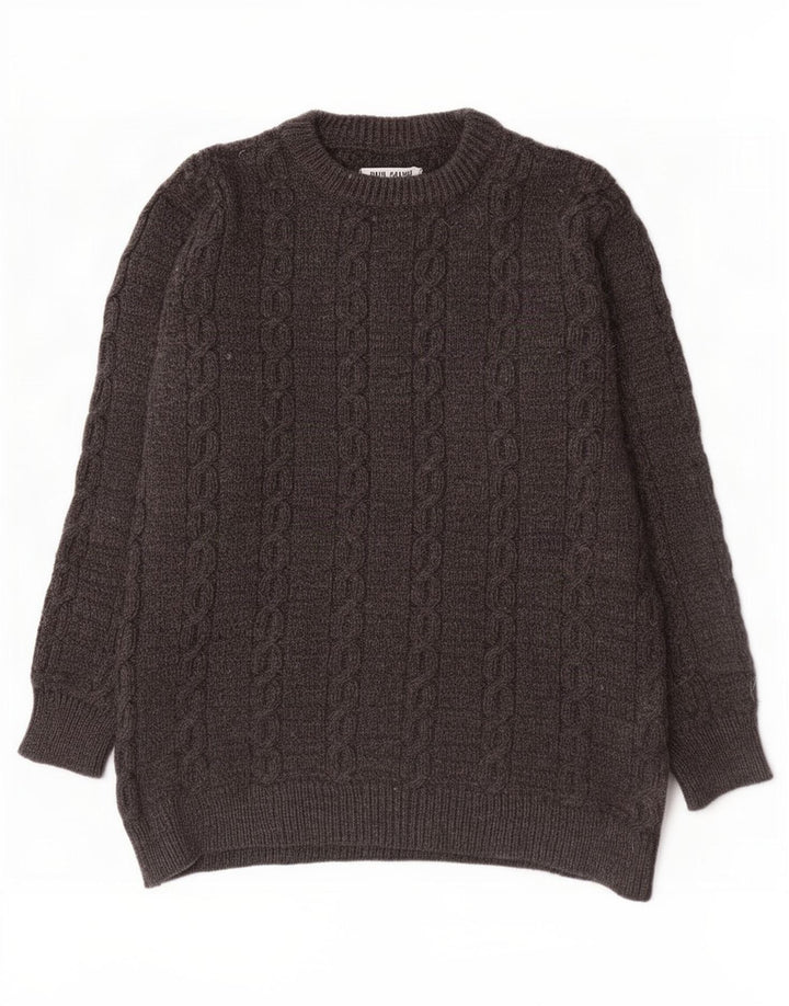 Dunnes Stores Herren-Pullover mit U-Boot-Ausschnitt, große graue Wolle