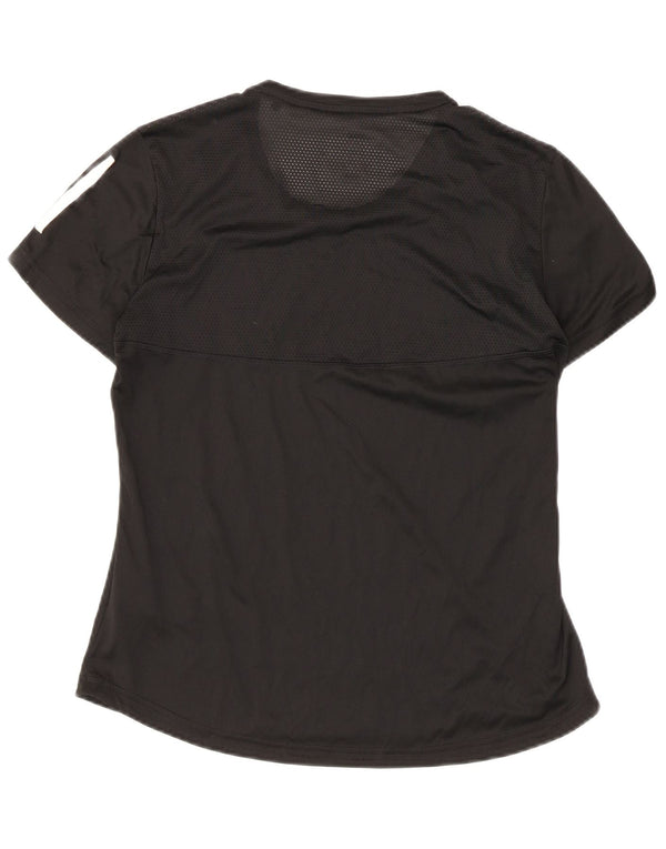Adidas Damen Aeroready T-Shirt Top UK 12/14 Medium Schwarz Polyester