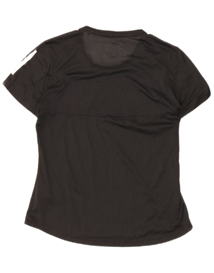 Adidas Damen Aeroready T-Shirt Top UK 12/14 Medium Schwarz Polyester