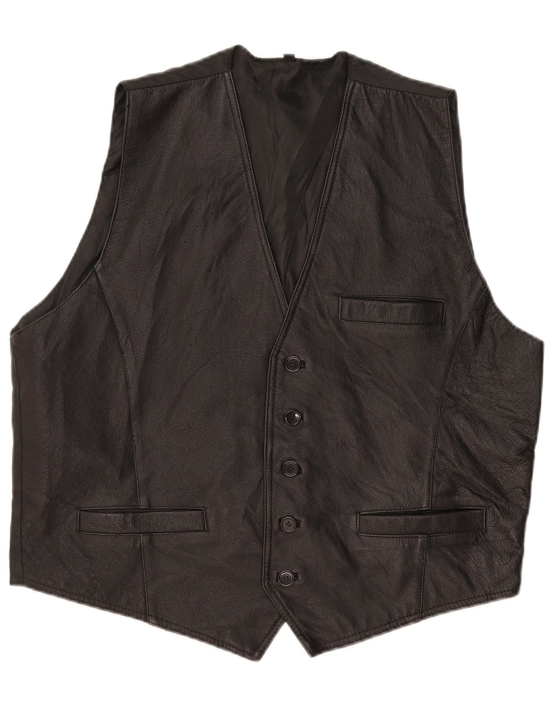 Vintage Herren Weste XL Schwarzes Leder