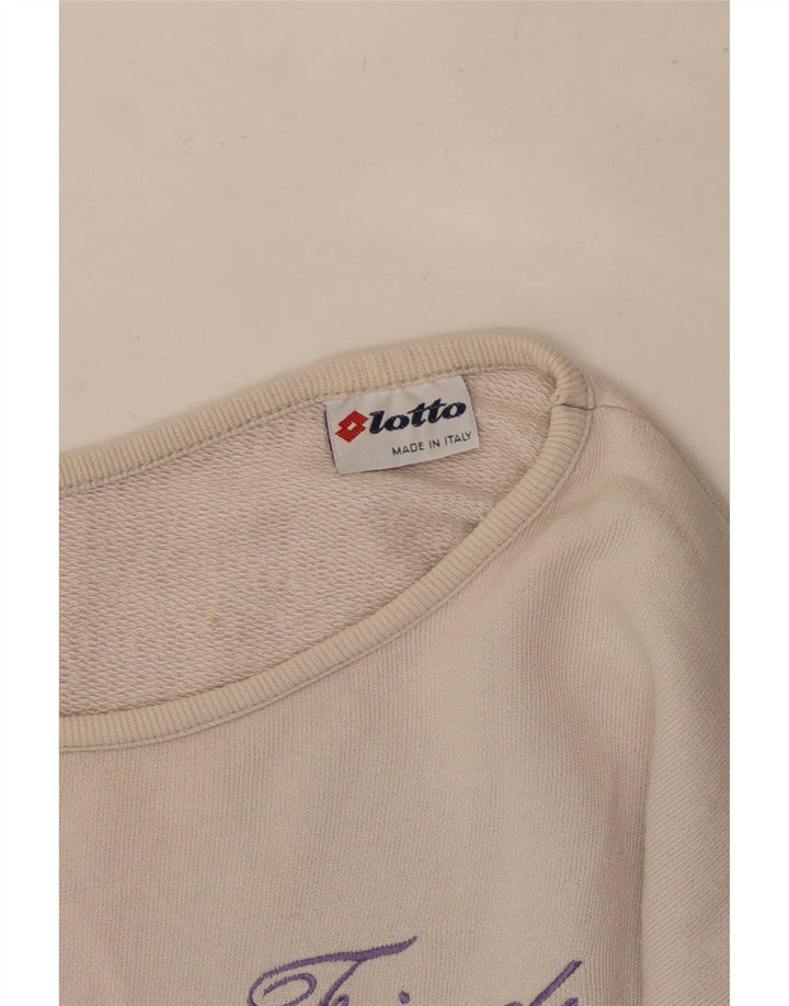 LOTTO Damen Crop Graphic Sweatshirt Pullover IT 42 Mittelweiß