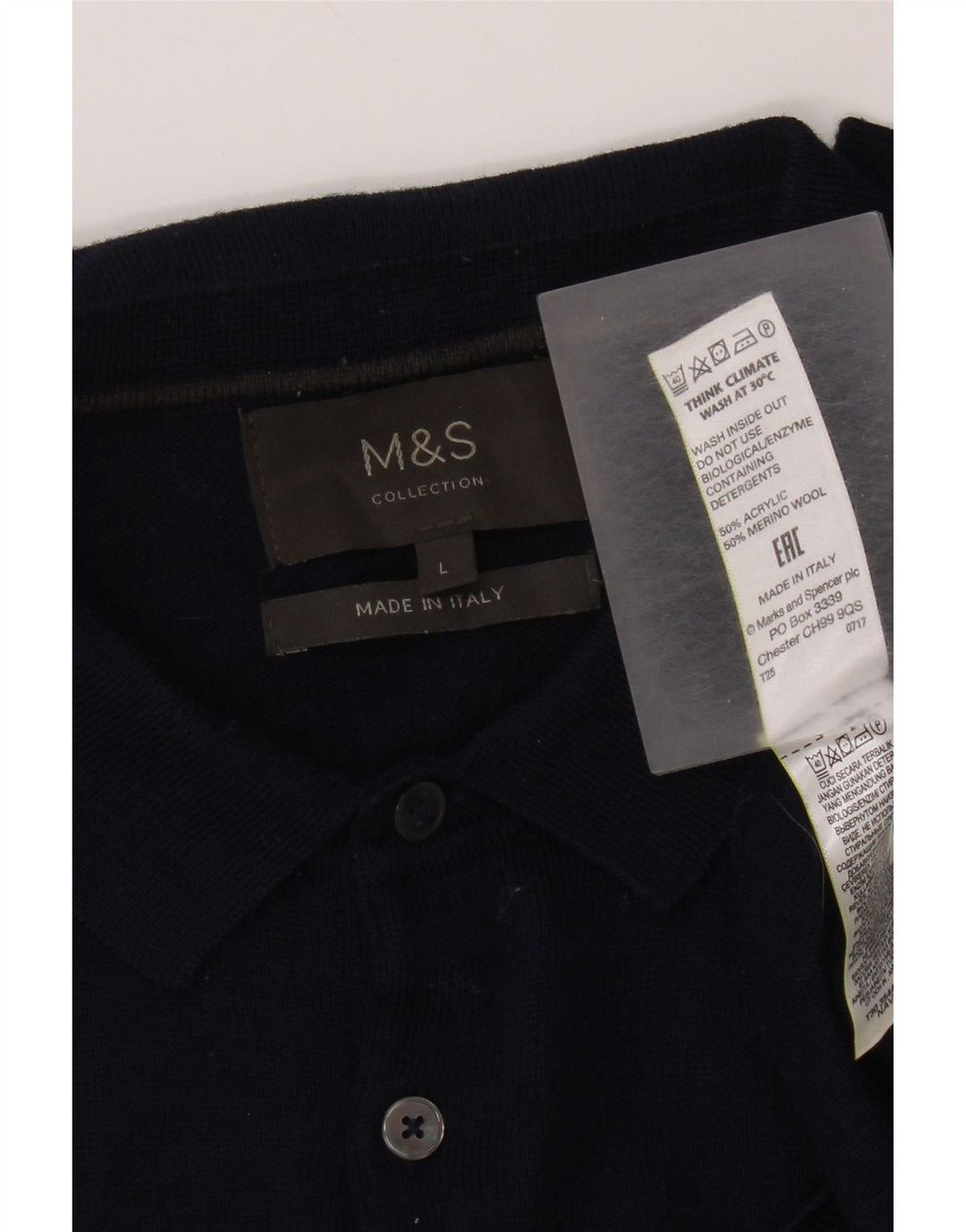 Marks & Spencer Herren-Pullover mit Rollkragen, groß, Marineblau, Acryl