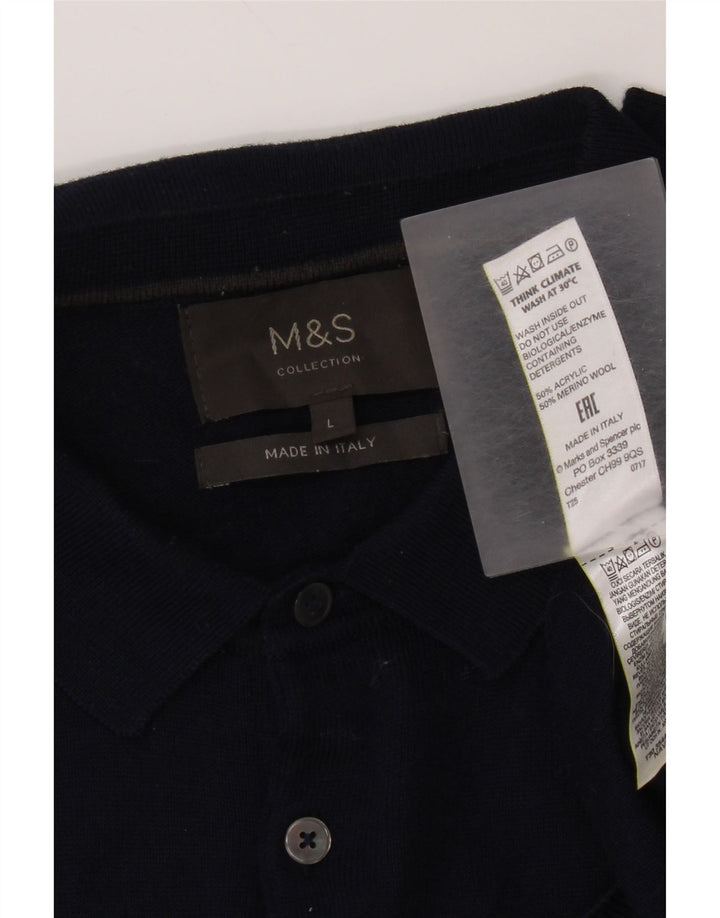 Marks & Spencer Herren-Pullover mit Rollkragen, groß, Marineblau, Acryl