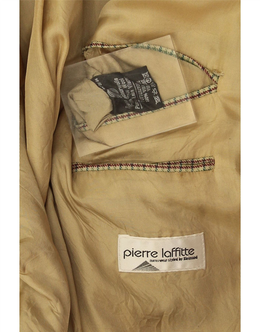 Pierre Laffitte Herren Longline Blazer Jacke UK 38 Mittelgrüner Hahnentritt