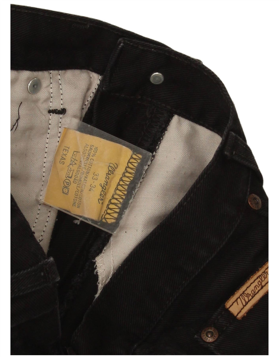 Wrangler Herren Texas Straight Jeans W33 L31 Schwarze Baumwolle