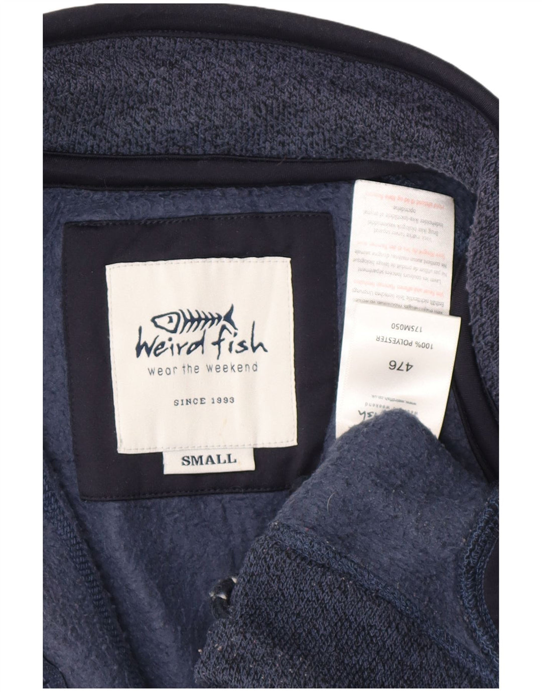 WEIRD FISH Herren-Trainingsanzug, Oberteil, Jacke, Größe S, Marineblau, Polyester