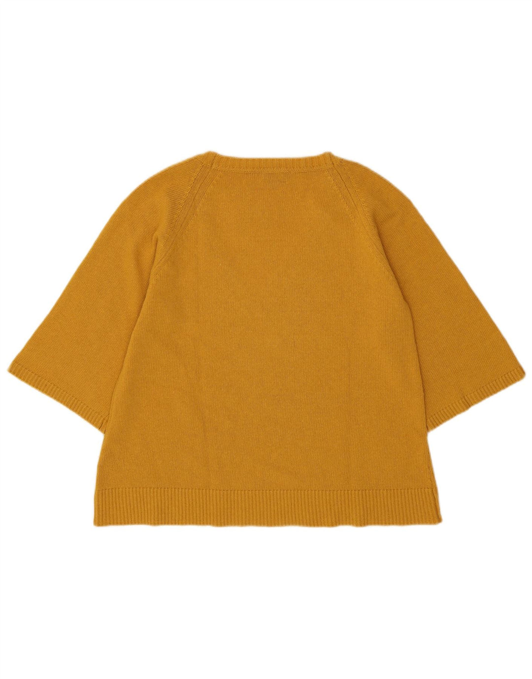 Massimo Dutti Damen Pullover mit kurzen Ärmeln und V-Ausschnitt, Gr. 14, Mittelgelb