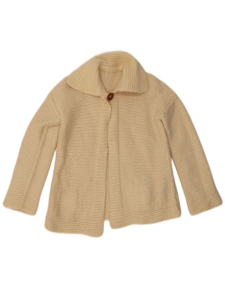 Vintage Damen Cardigan Pullover UK 14 Medium Beige