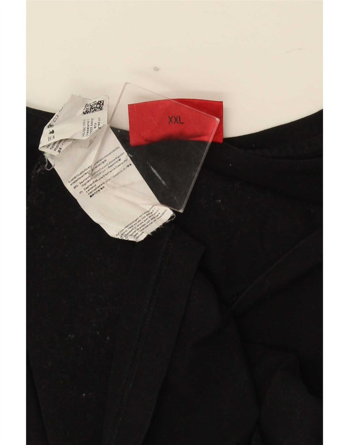 Hugo Boss Herren T-Shirt Top 2XL Schwarz Baumwolle