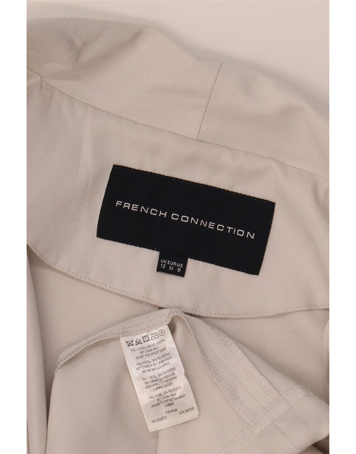 FRENCH CONNECTION Womens Overcoat UK 12 Medium  White Lyocell Vintage French Connection and Second-Hand French Connection from Messina Hembry 