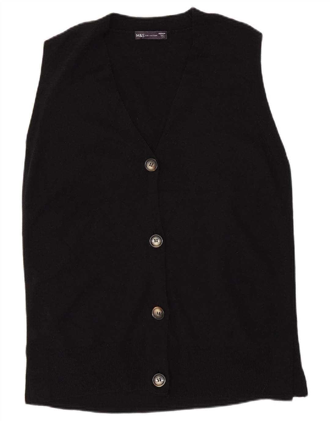 Marks & Spencer Damen-Cardigan, ärmellos, Gr. 14, mittelschwarz
