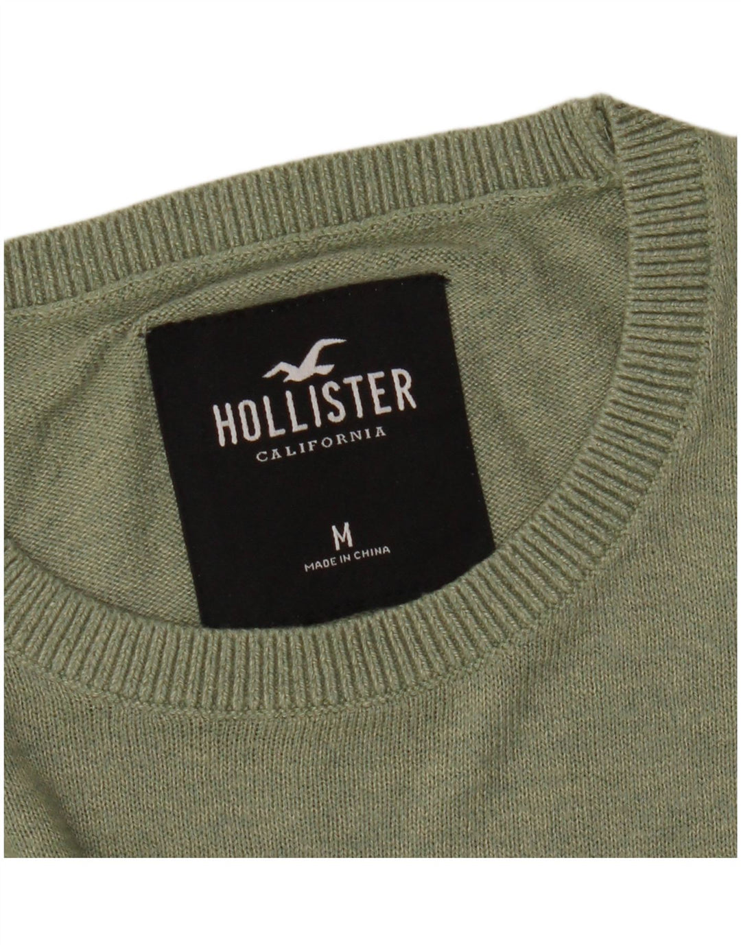 Hollister Herren-Pullover mit Rundhalsausschnitt, Mittelgrün