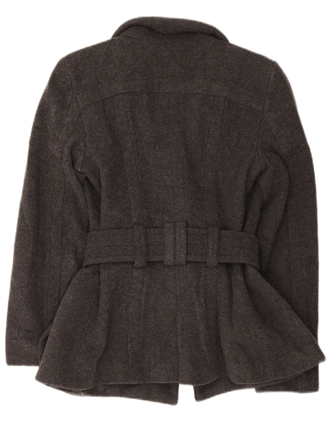 Zara Damen Pea Coat UK 6 XS Schwarze Wolle