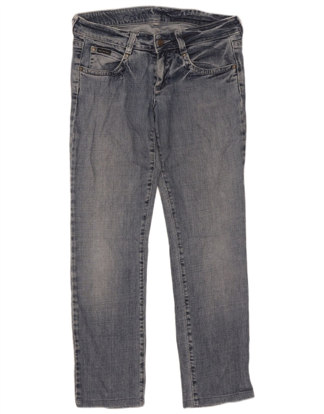Calvin Klein Damen Straight Jeans W30 L28 Blau
