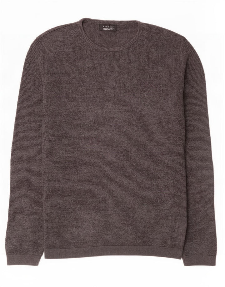 Zara Herren-Pullover mit Rundhalsausschnitt, Größe S, Grau