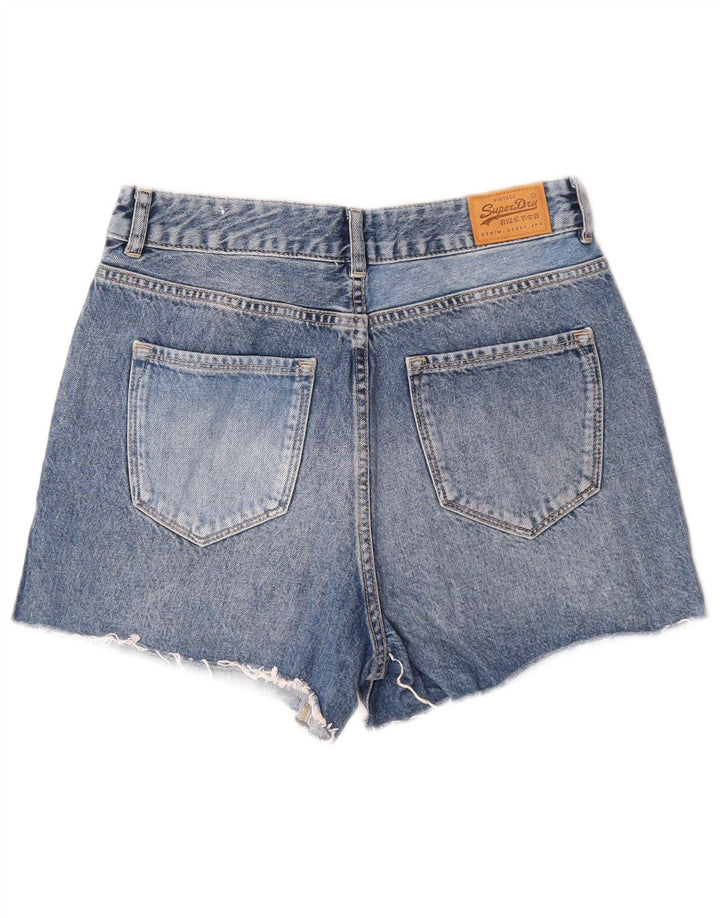 Superdry Damen Jeansshorts W28 mittelblaue Baumwolle