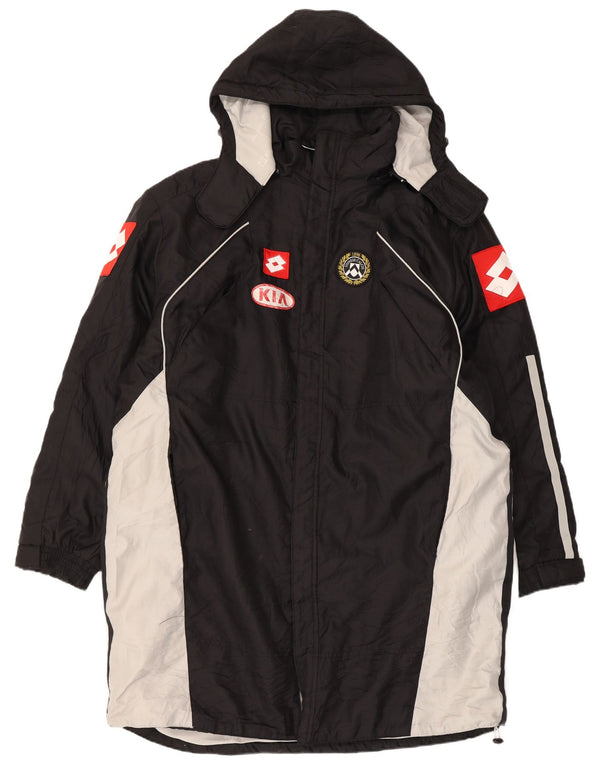 Lotto Herren-Regenmantel mit grafischer Kapuze, UK 42, XL, Schwarz, Farbblock, Sport