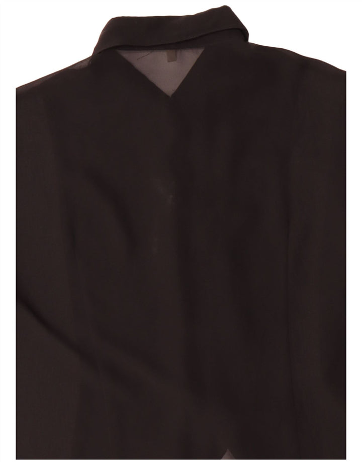 Mario Pucci Cecconi Damen Langarm-Hemdbluse IT 50 XL Schwarz