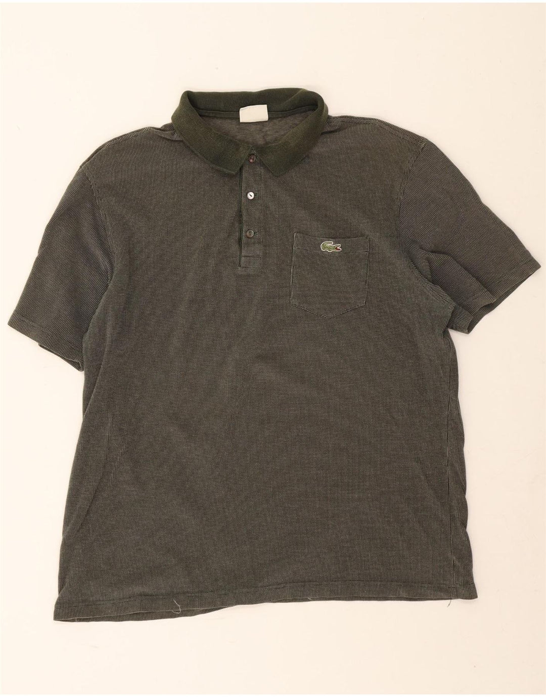 Lacoste Herren Poloshirt Größe 7 2XL Khaki Baumwolle