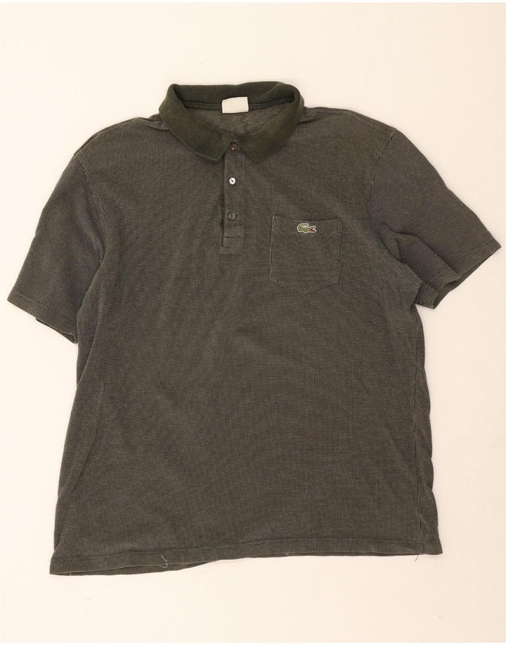 Lacoste Herren Poloshirt Größe 7 2XL Khaki Baumwolle