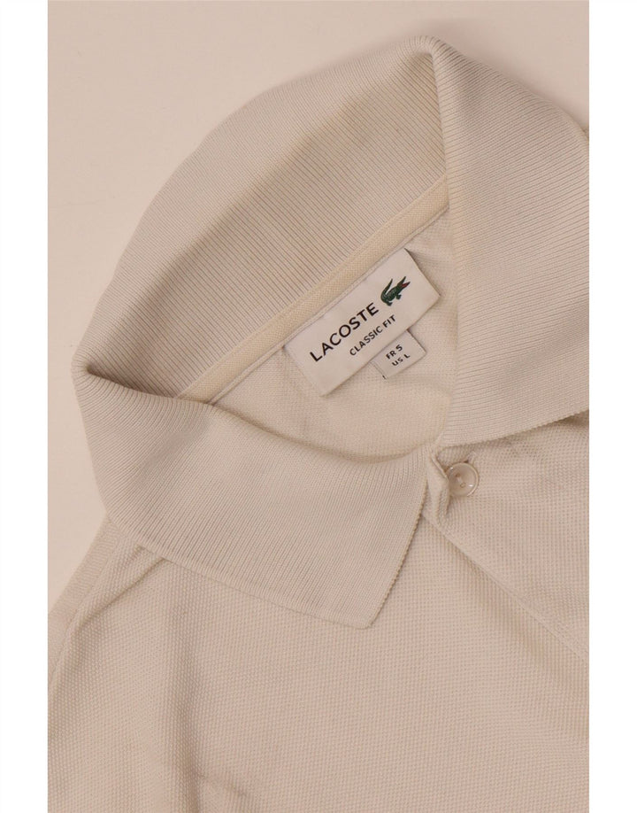 Lacoste Herren-Poloshirt mit klassischer Passform, Größe 5, groß, Weiß