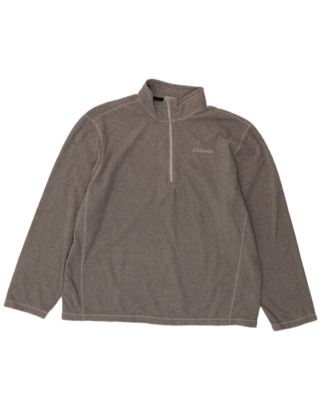 COLUMBIA Mens Zip Neck Fleece Jumper XL Grey Polyester
