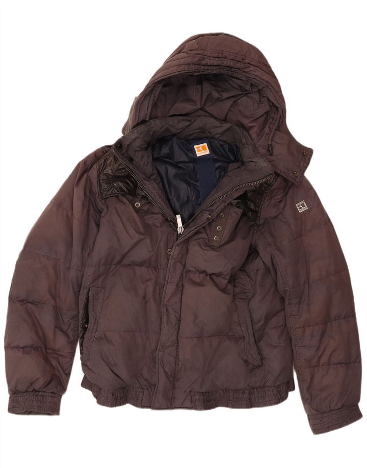 Hugo Boss gepolsterte Herrenjacke mit Kapuze, UK 38, mittelbraun