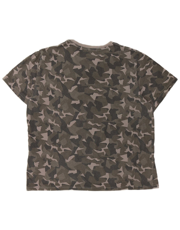 LEVI'S Mens Graphic T-Shirt Top XL Grey Camouflage Cotton