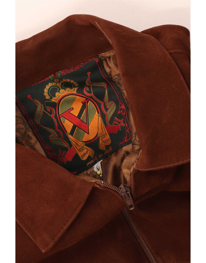 Vintage Herren Wildleder Bomberjacke UK 40 Large Braun