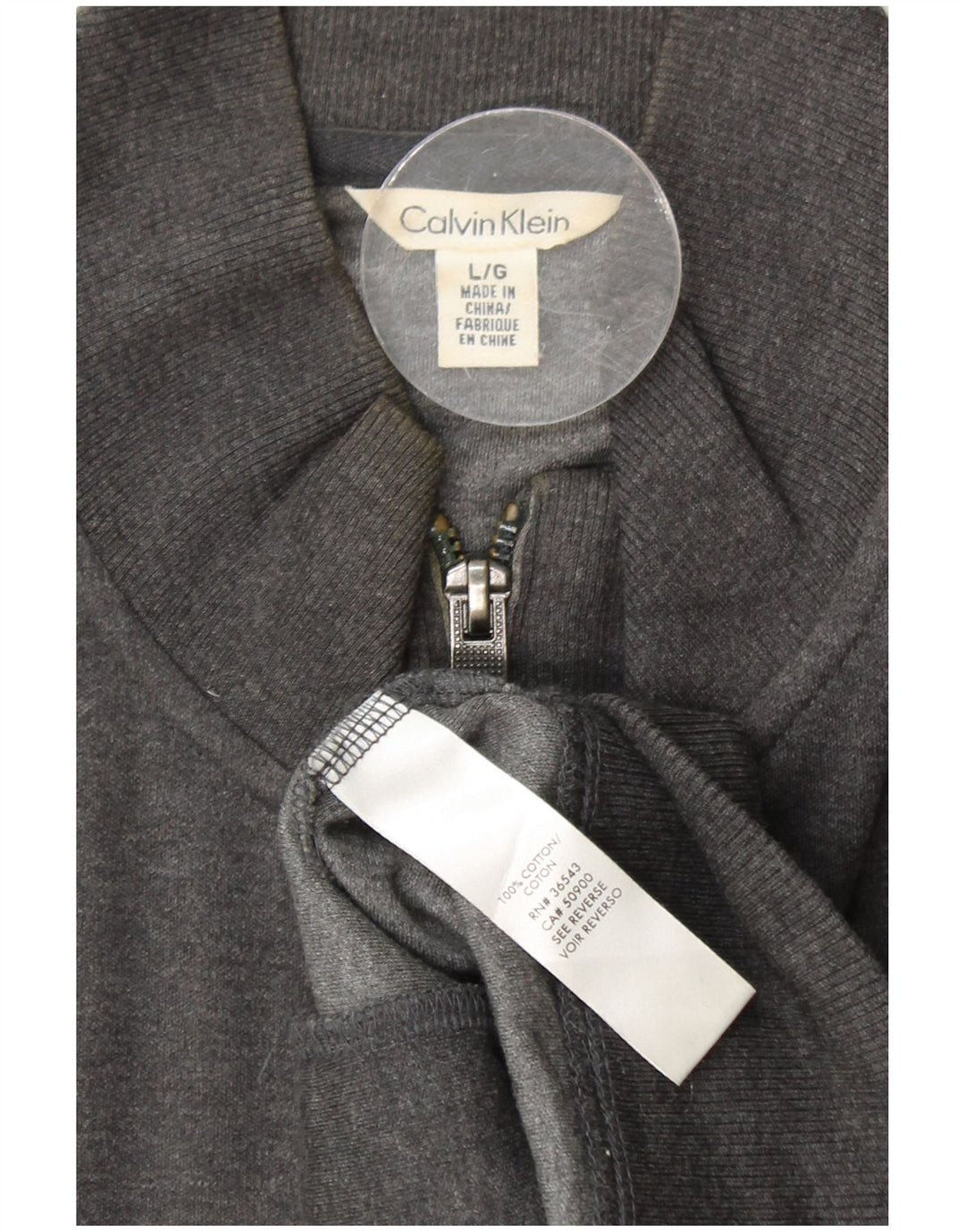 CALVIN KLEIN Herren-Trainingsanzug-Top-Jacke, große graue Baumwolle