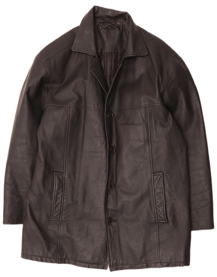 Angelo Litrico Herren Lederjacke UK 42 XL Schwarzes Leder
