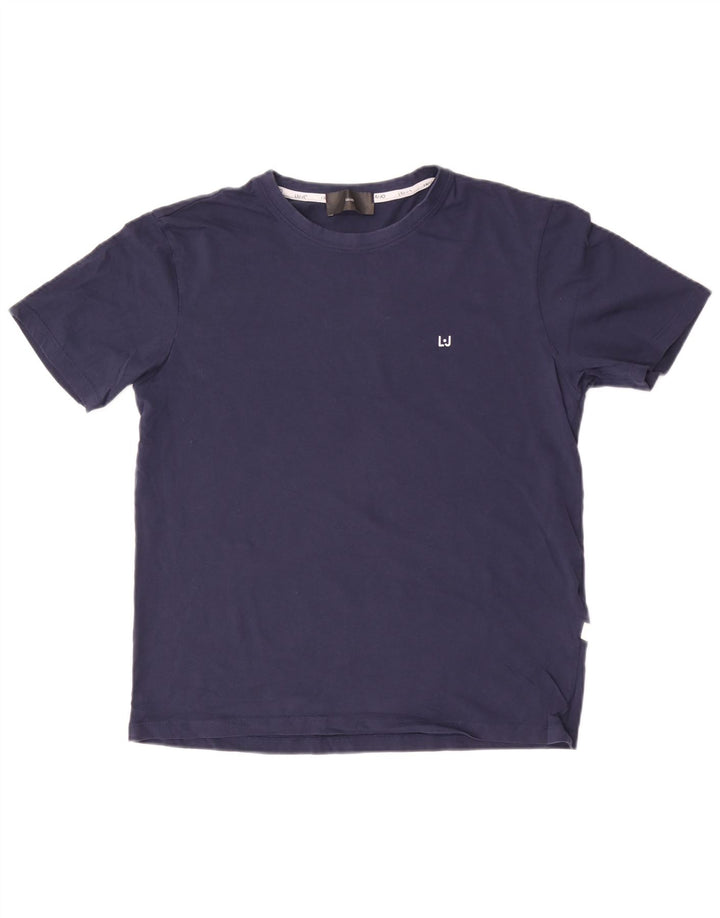 Liu Jo Herren-T-Shirt-Oberteil, mittelmarineblaue Baumwolle