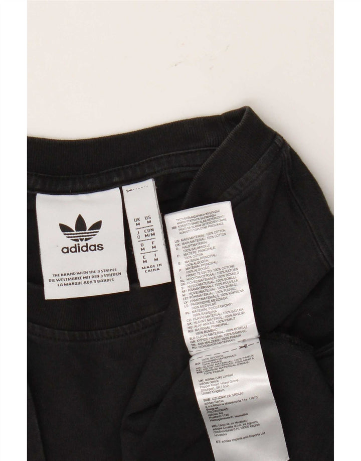 Adidas Herren Grafik T-Shirt Top Medium Schwarz Baumwolle
