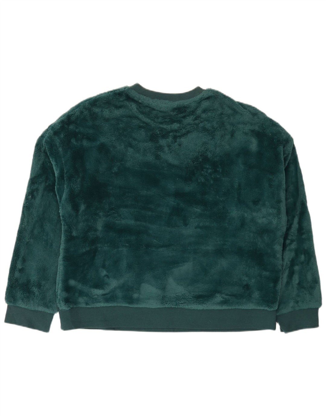 Marks & Spencer Damen Velours-Sweatshirt-Pullover UK 14 Mittelgrün