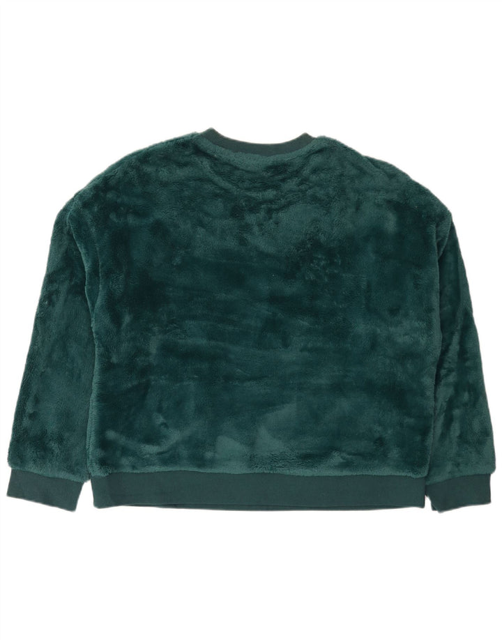 Marks & Spencer Damen Velours-Sweatshirt-Pullover UK 14 Mittelgrün