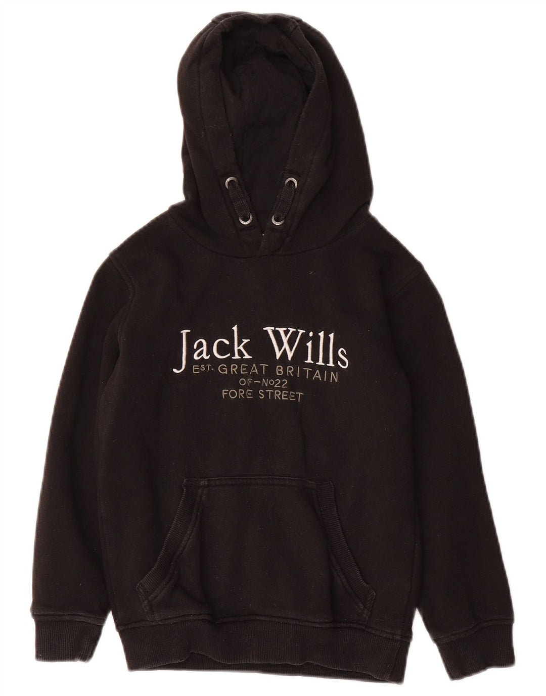 JACK WILLS Kapuzenpullover mit Grafik für Jungen, 7–8 Jahre, schwarze Baumwolle