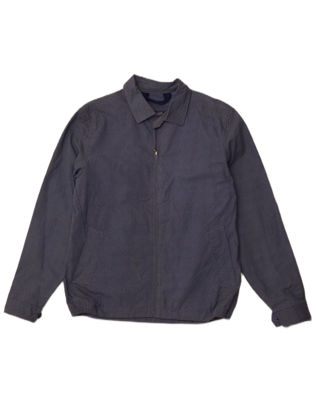 MARKS & SPENCER Herren Bomberjacke UK 38 Mittelblau gefleckte Baumwolle
