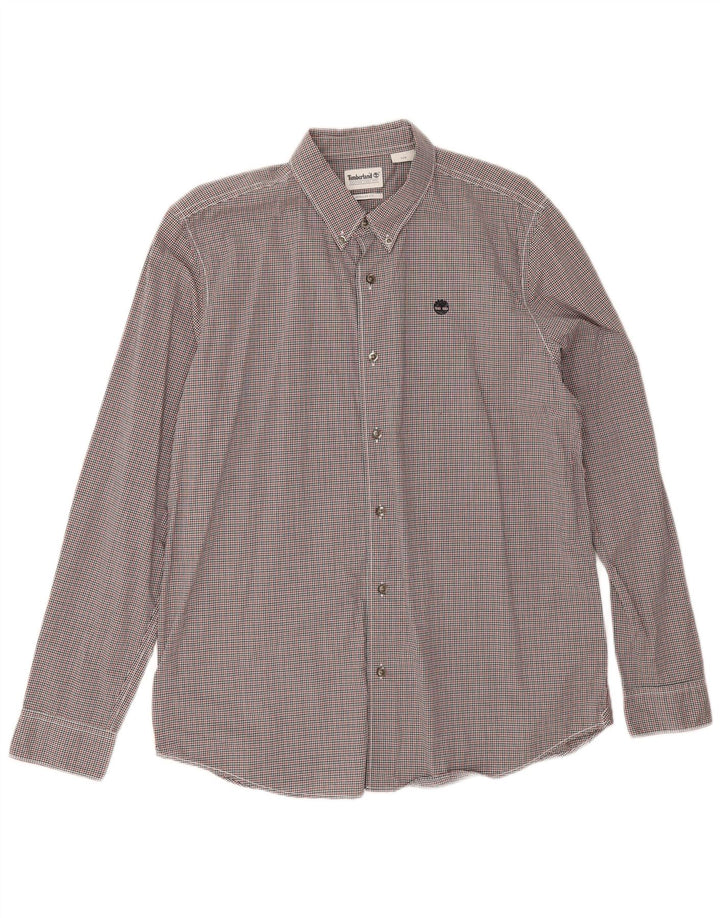 Timberland Herren-Hemd mit normaler Passform, groß, mehrfarbig, Gingham-Baumwolle