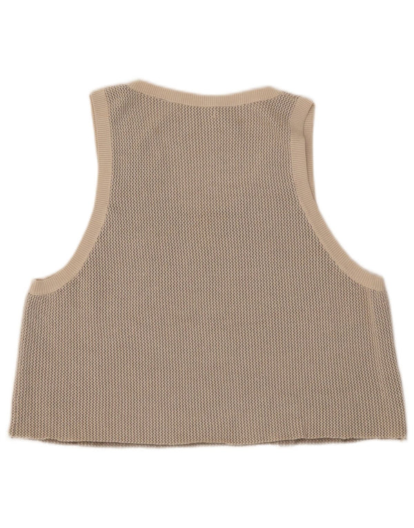 Zara Damen Crop Vest Top UK 14 Medium Beige