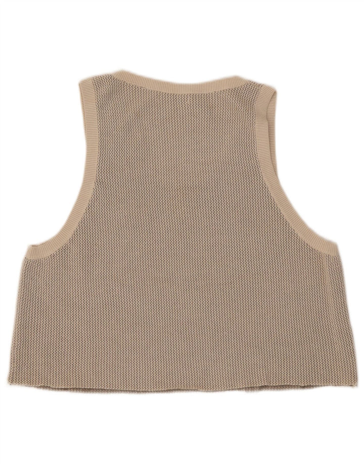 Zara Damen Crop Vest Top UK 14 Medium Beige