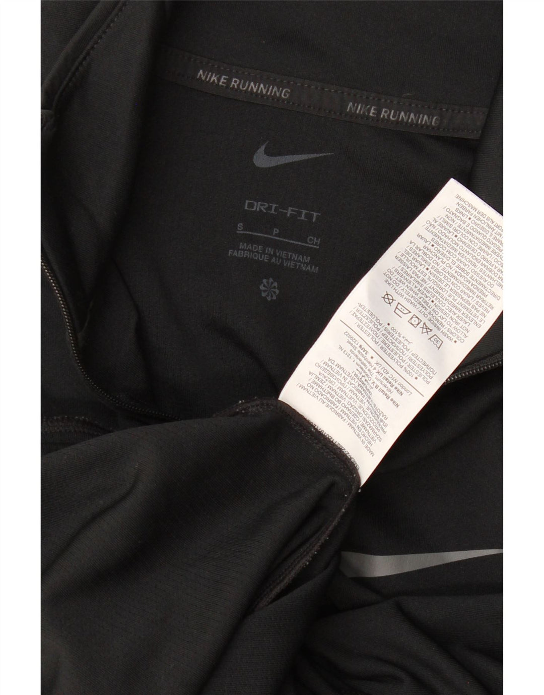 Nike Womens Dri Fit Zip Neck Pullover Trainingsanzug Top UK 10 Small Schwarz