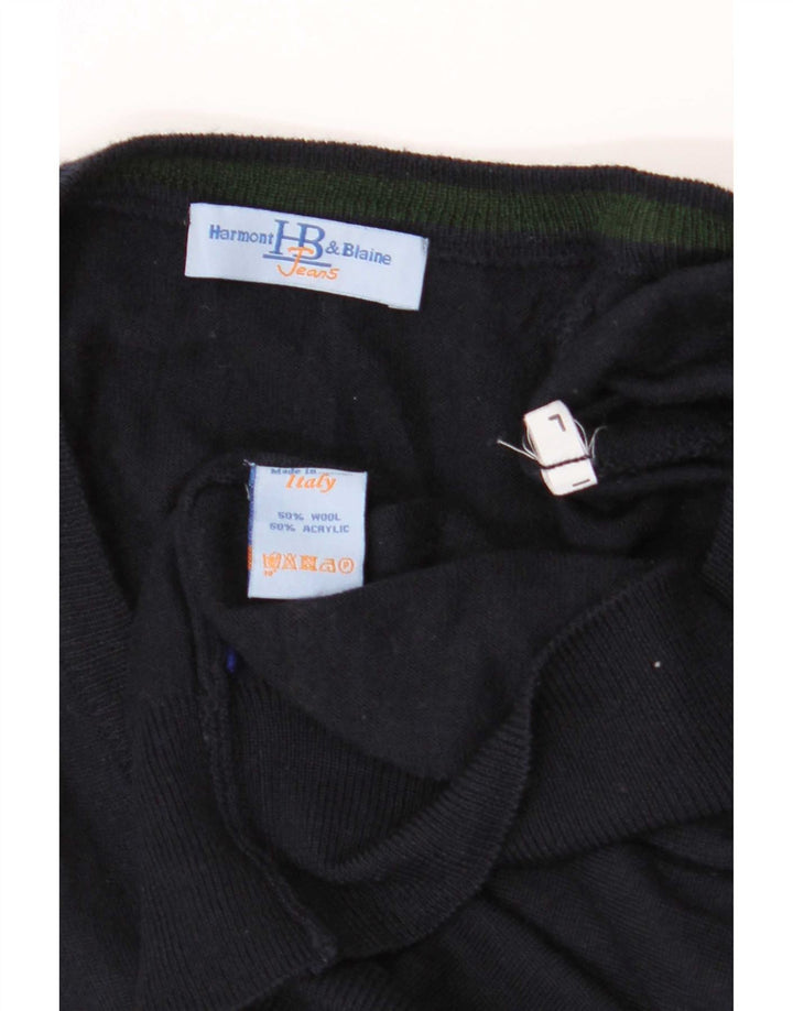 Harmont & Blaine Herren-Strickjacke, große marineblaue Wolle