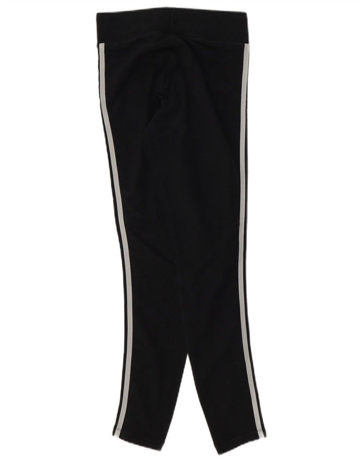 Adidas Damen Leggings UK 8 Small Schwarz Baumwolle