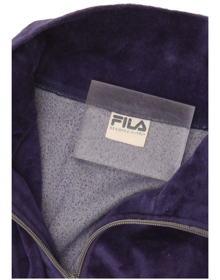 FILA Samt-Trainingsoberteil für Damen, Gr. 40, Größe L, Lila