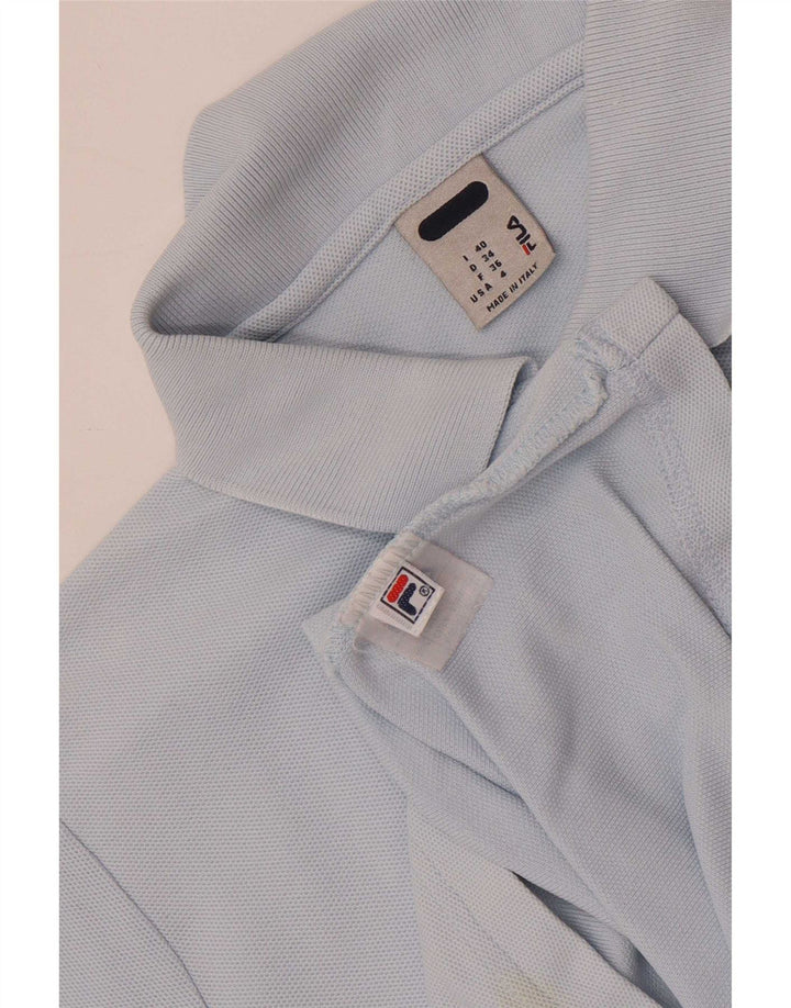 Fila Damen Crop Poloshirt IT 40 Small Blau Baumwolle