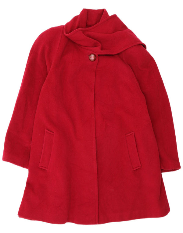 Fiorella Rubino Womens Loose Fit Overcoat UK 16 Large Burgunderrote Wolle