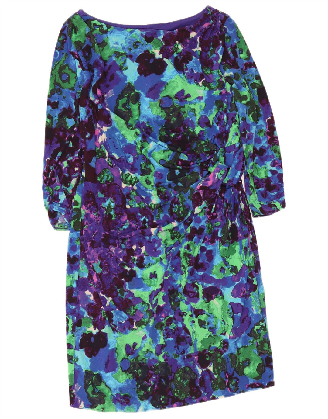 Coast Damen-Etuikleid mit abstraktem Muster und 3/4-Ärmeln, Gr. 18, XL, Blau
